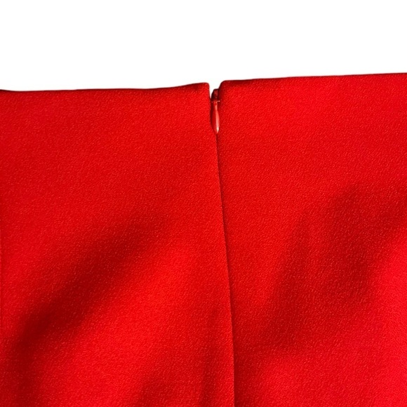 Maje Skirt Chic French Ruched Mini Skirt in Bold Luxurious Red - Picture 5 of 9